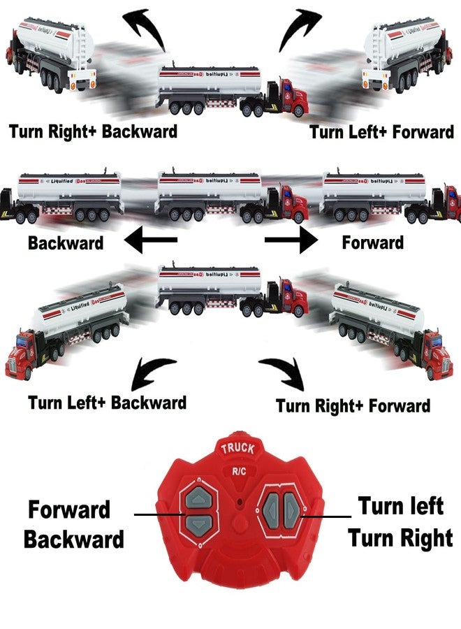 CALEST Remote Control Semi Truck Fuel Trailer, 14" 1:48 Fuel Trailer Truck Toy, Equipped with 2 Rechargeable Batteries, Gifts Ideas for Boys Age 3-8 Year Old - Image 4